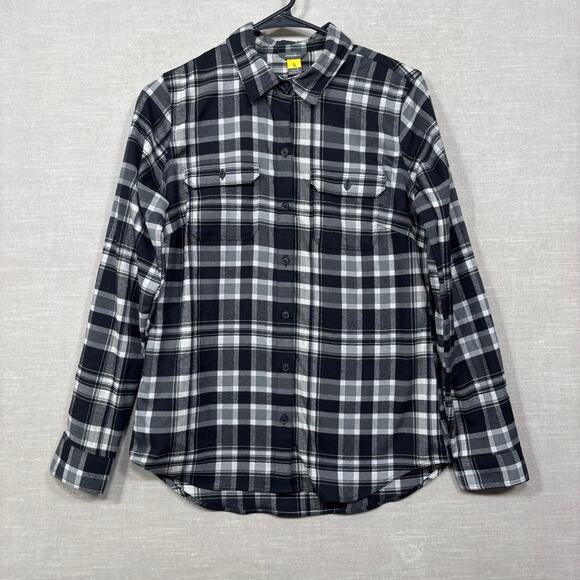 Eddie Bauer Womens Plaid Flannel Button Shirt Small Rustic Outdoors Classic Cozy - Picture 1 of 7